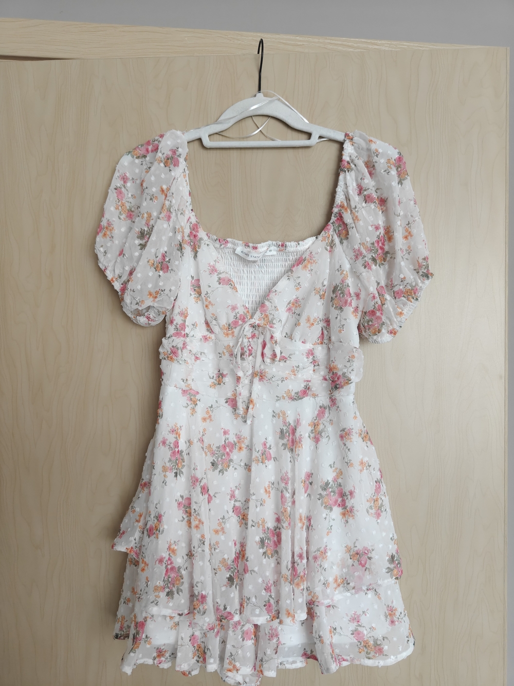 Altar'd State White Floral Puff-Sleeve Romper